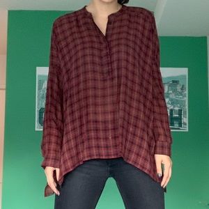 Zara asymmetric checkered shirt
